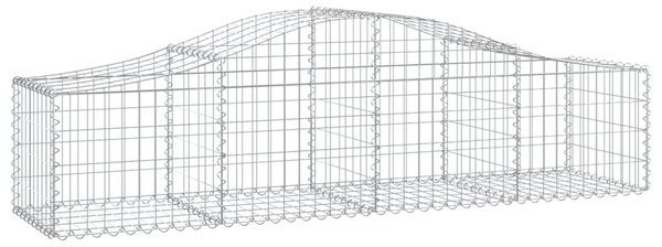 Kosze gabionowe, 2 szt, 200x50x40/60 cm, galwanizowane żelazo