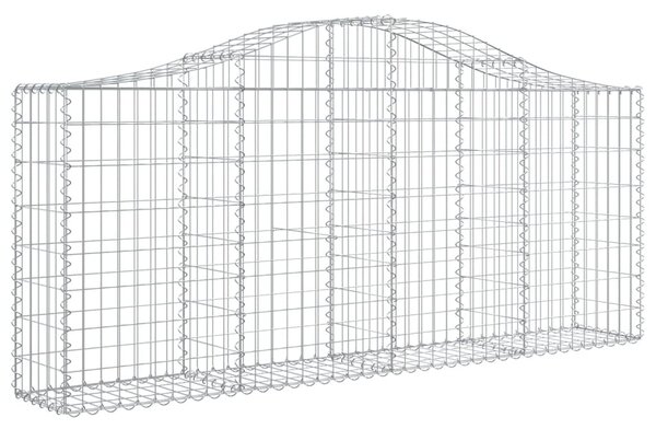 Kosze gabionowe, 6 szt, 200x30x80/100 cm, galwanizowane żelazo
