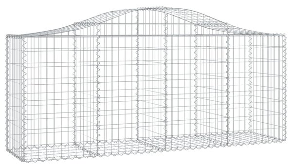 Kosze gabionowe, 2 szt, 200x50x80/100 cm, galwanizowane żelazo