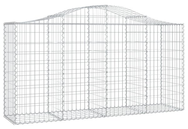 Kosze gabionowe, 2 szt, 200x50x100/120 cm, galwanizowane żelazo