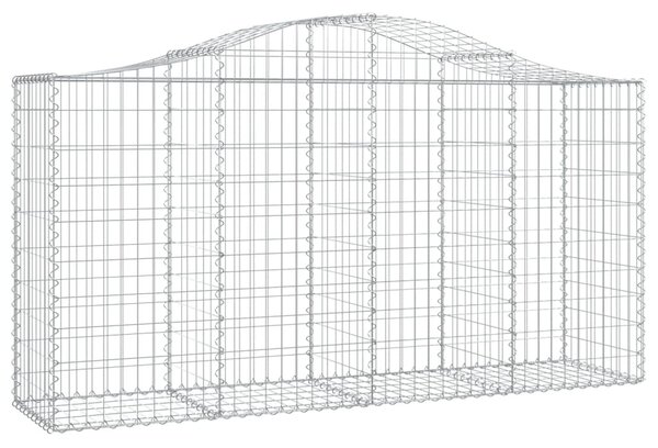 Kosze gabionowe, 4 szt, 200x50x100/120 cm, galwanizowane żelazo