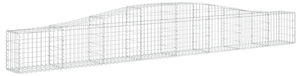 Kosze gabionowe, 3 szt, 400x30x40/60 cm, galwanizowane żelazo