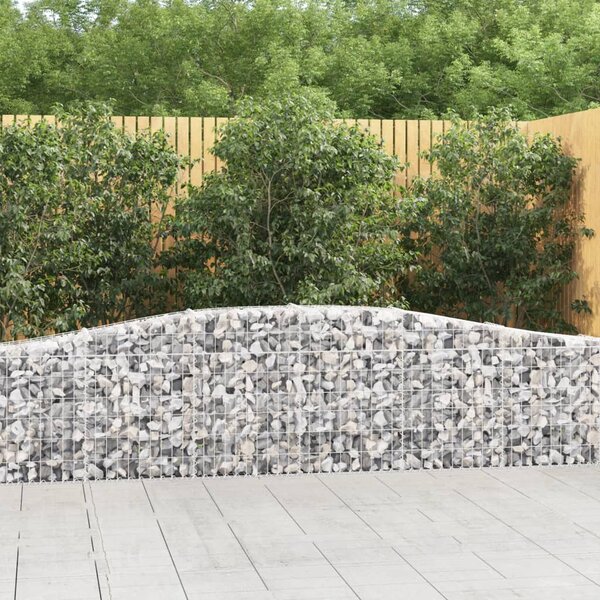 Kosze gabionowe, 2 szt, 400x30x60/80 cm, galwanizowane żelazo