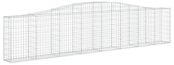 Kosze gabionowe, 2 szt, 400x30x80/100 cm, galwanizowane żelazo