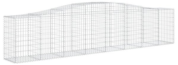 Kosze gabionowe, 2 szt, 400x50x80/100 cm, galwanizowane żelazo