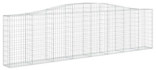 Kosze gabionowe, 2 szt, 400x30x100/120 cm, galwanizowane żelazo