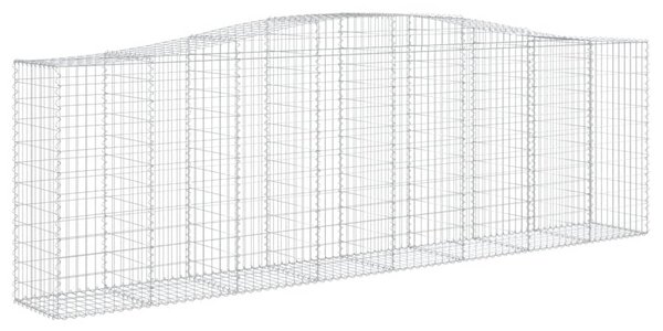 Kosze gabionowe, 2 szt, 400x50x120/140 cm, galwanizowane żelazo
