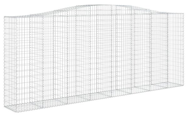 Kosze gabionowe, 2 szt, 400x50x160/180 cm, galwanizowane żelazo
