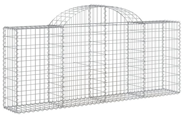 Kosze gabionowe, 2 szt, 200x30x80/100 cm, galwanizowane żelazo