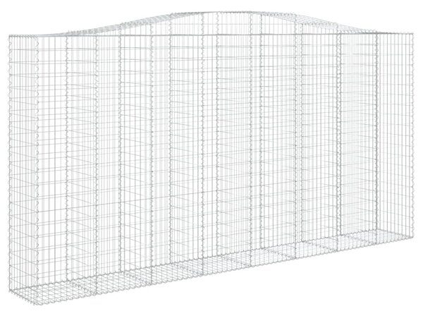 Kosze gabionowe, 2 szt, 400x50x200/220 cm, galwanizowane żelazo