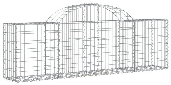 Kosze gabionowe, 2 szt, 200x30x60/80 cm, galwanizowane żelazo