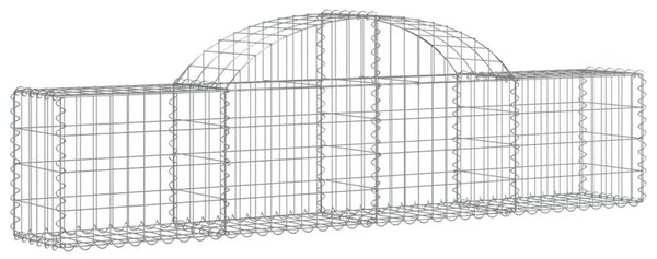 Kosze gabionowe, 8 szt, 200x30x40/60 cm, galwanizowane żelazo