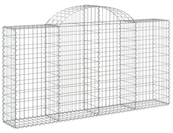Kosze gabionowe, 2 szt, 200x30x100/120 cm, galwanizowane żelazo