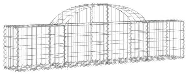 Kosze gabionowe, 2 szt, 200x30x40/60 cm, galwanizowane żelazo