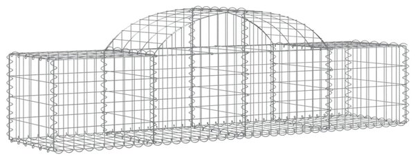 Kosze gabionowe, 2 szt, 200x50x40/60 cm, galwanizowane żelazo
