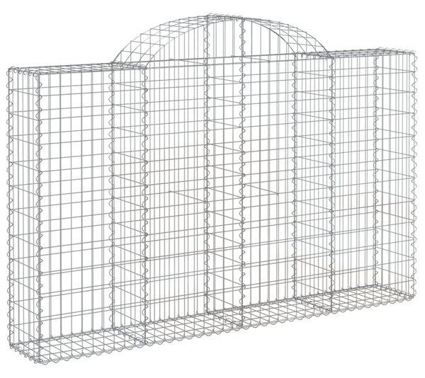 Kosze gabionowe, 6 szt, 200x30x120/140 cm, galwanizowane żelazo