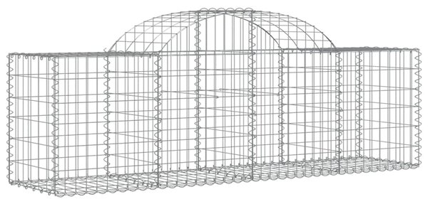 Kosze gabionowe, 2 szt, 200x50x60/80 cm, galwanizowane żelazo