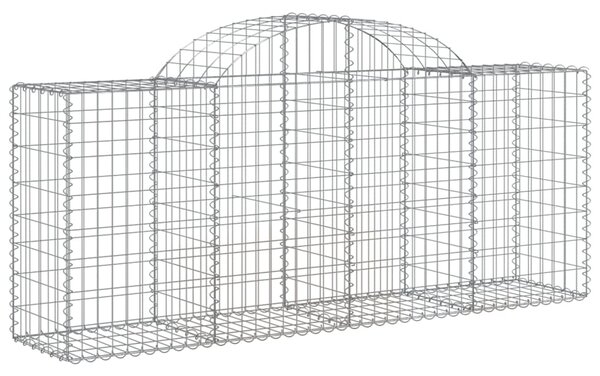Kosze gabionowe, 2 szt, 200x50x80/100 cm, galwanizowane żelazo