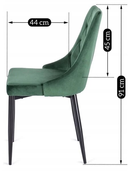 Zestaw Stół Prostokątny Rozkładany CLARK 120-160 cm Dąb Artisan/Czarny i 4 Krzesła Tapicerowane do Jadalni CORK Zielone Welurowe