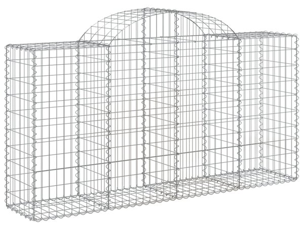 Kosze gabionowe, 2 szt, 200x50x100/120 cm, galwanizowane żelazo