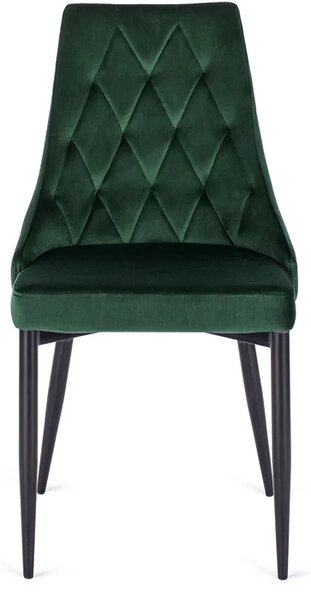 Zestaw Stół Prostokątny Rozkładany CLARK 120-160 cm Dąb Artisan/Czarny i 4 Krzesła Tapicerowane do Jadalni CORK Zielone Welurowe