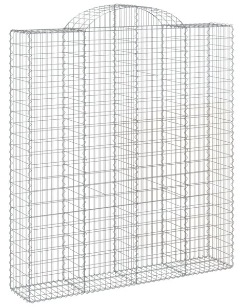 Kosze gabionowe, 2 szt, 200x50x220/240 cm, galwanizowane żelazo