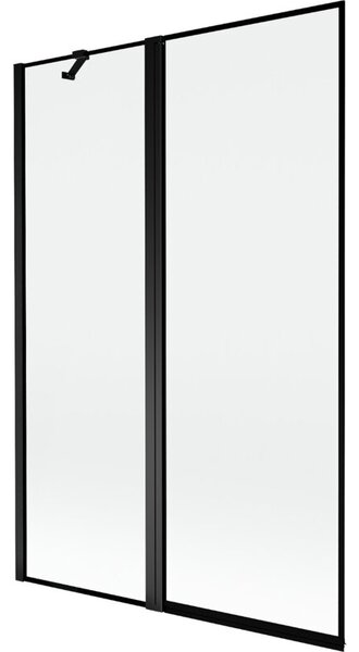 Mexen Mist parawan nawannowy 2-skrzydłowy lewy 120 x 150 cm, czarna ramka, czarny - 8A9-120-011-70-70-L