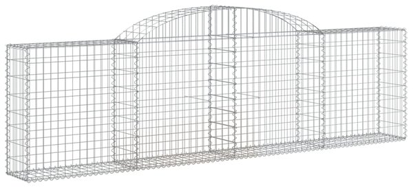 Kosze gabionowe, 2 szt., 300x30x80/100 cm, galwanizowane żelazo