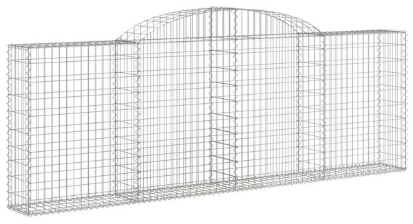 Kosze gabionowe, 5 szt, 300x30x100/120 cm, galwanizowane żelazo