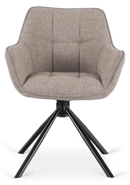 Zestaw Stół Rozkładany VERONA 160-240 cm Czarny Marmur/Czarny i 4 Krzesła PEONY 2 Cappuccino