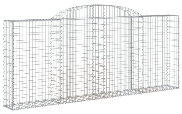 Kosze gabionowe z łukiem, 2 szt, 300x30x120/140 cm, żelazo