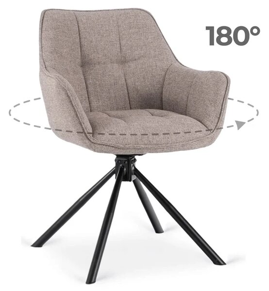Krzesło Tapicerowane Obrotowe PEONY 2 Cappuccino Nowoczesne Loft