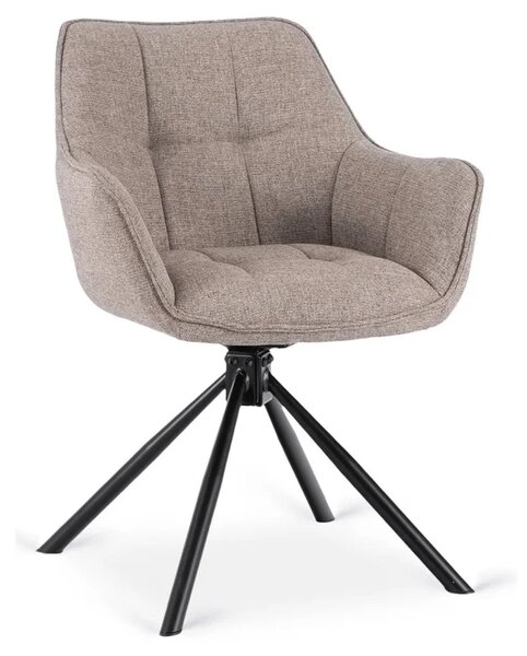 Zestaw Stół Rozkładany VERONA 160-240 cm Czarny Marmur/Czarny i 4 Krzesła PEONY 2 Cappuccino