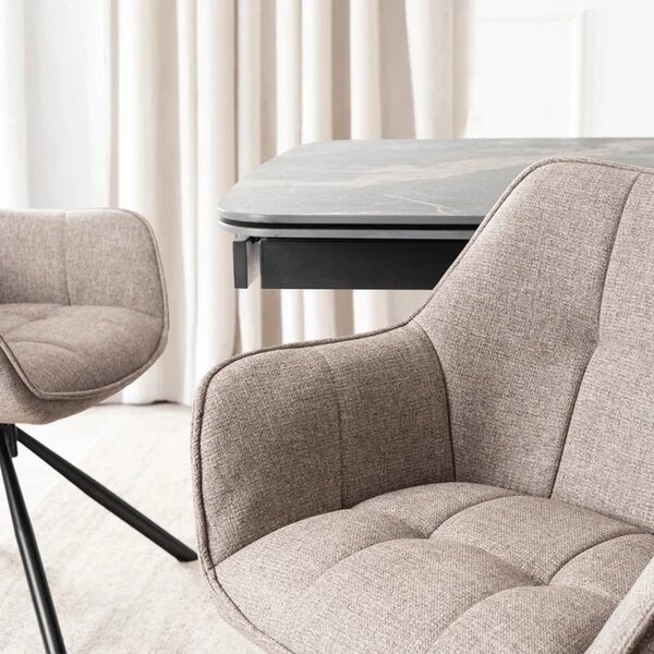 Krzesło Tapicerowane Obrotowe PEONY 2 Cappuccino Nowoczesne Loft