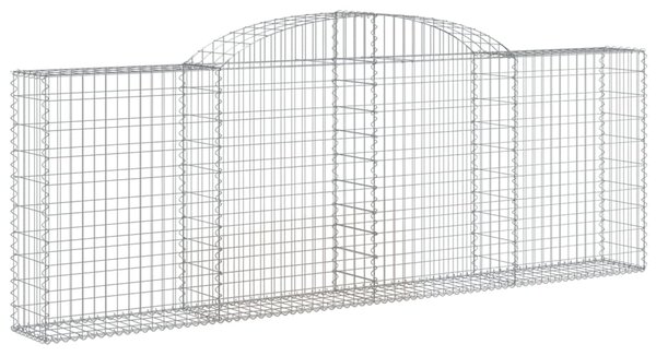 Kosze gabionowe, 2 szt, 300x30x100/120 cm, galwanizowane żelazo