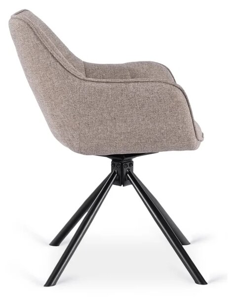 Zestaw Stół Rozkładany VERONA 160-240 cm Czarny Marmur/Czarny i 4 Krzesła PEONY 2 Cappuccino