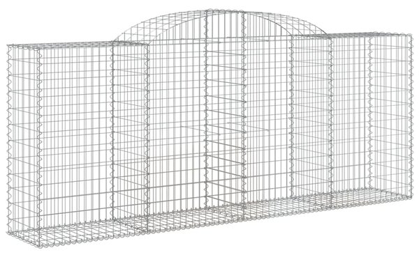 Kosze gabionowe, 2 szt, 300x50x120/140 cm, galwanizowane żelazo