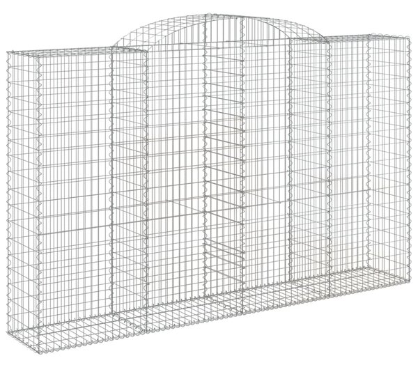Kosze gabionowe, 2 szt, 300x50x180/200 cm, galwanizowane żelazo