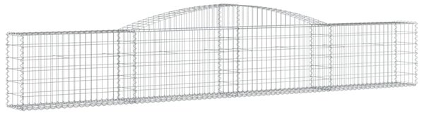 Kosze gabionowe, 2 szt, 400x30x60/80 cm, galwanizowane żelazo