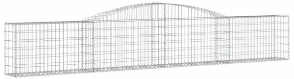 Kosze gabionowe, 3 szt, 400x30x60/80 cm, galwanizowane żelazo