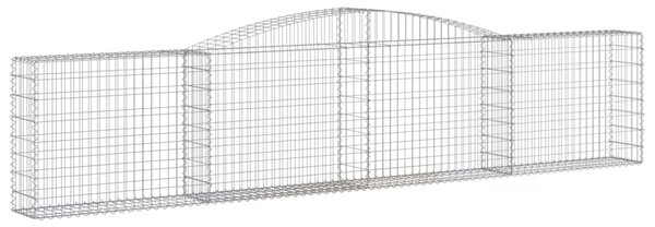 Kosze gabionowe, 2 szt, 400x30x80/100 cm, galwanizowane żelazo