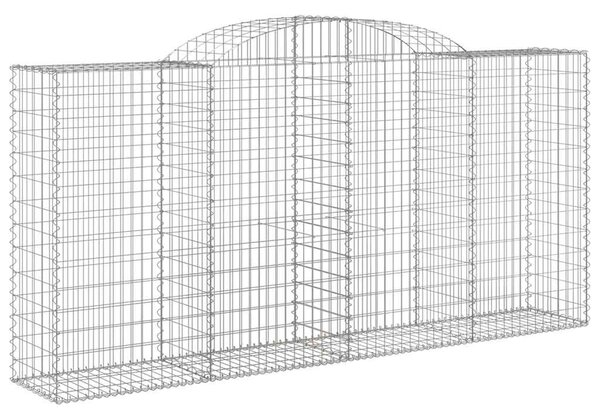 Kosze gabionowe, 2 szt, 300x50x140/160 cm, galwanizowane żelazo