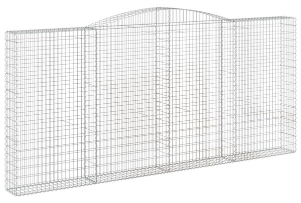 Kosze gabionowe, 2 szt, 400x30x180/200 cm, galwanizowane żelazo