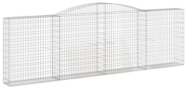 Kosze gabionowe, 2 szt, 400x30x120/140 cm, galwanizowane żelazo