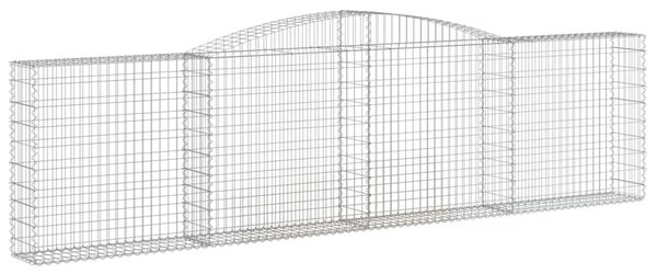 Kosze gabionowe, 4 szt, 400x30x100/120 cm, galwanizowane żelazo