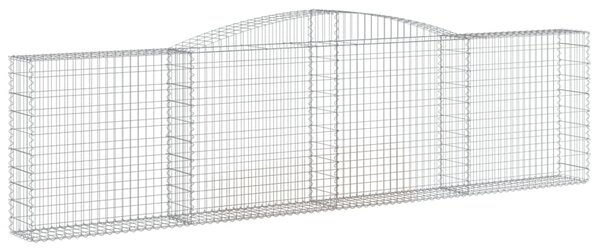 Kosze gabionowe, 2 szt, 400x30x100/120 cm, galwanizowane żelazo