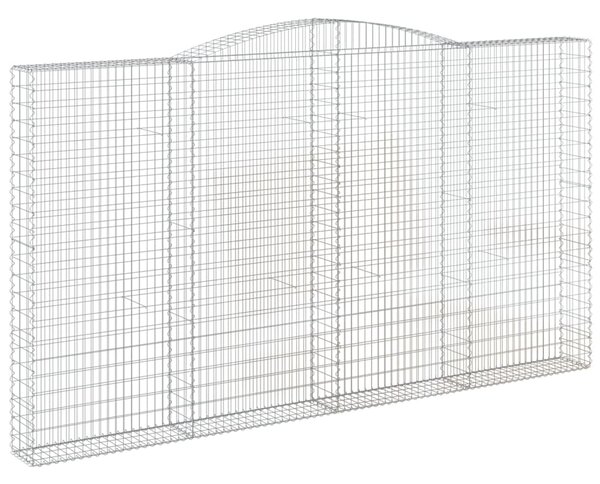Kosze gabionowe, 2 szt, 400x30x220/240 cm, galwanizowane żelazo