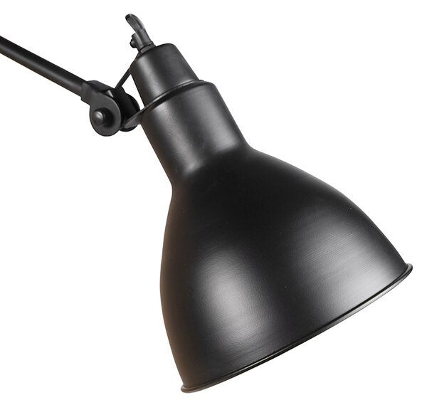 Industrialna lampa ścienna czarna regulowana - Wye