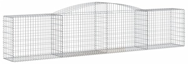 Kosze gabionowe, 8 szt, 400x50x80/100 cm, galwanizowane żelazo