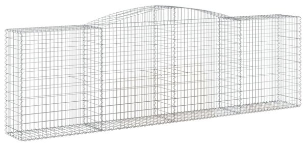 Kosze gabionowe, 2 szt, 400x50x120/140 cm, galwanizowane żelazo